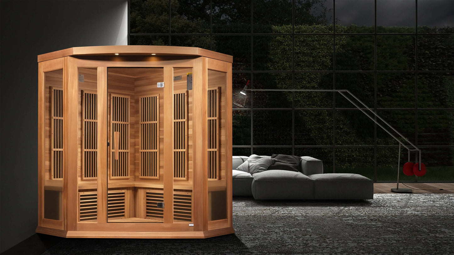 Maxxus "Chaumont Edition" Near Zero EMF FAR Infrared Sauna (3 Person Corner Unit)